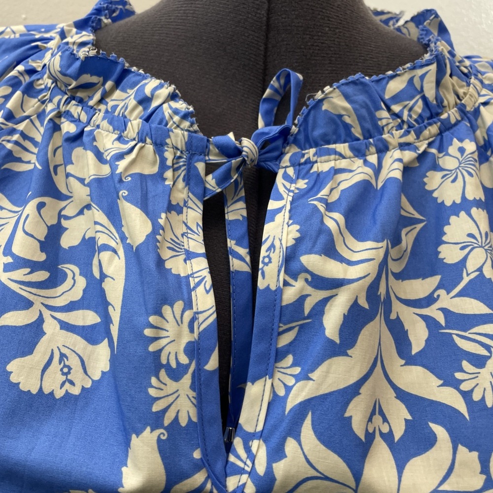 Eurosummer Coastal Blue Floral Dress XL 16-18 Resortwear Vacationwear - Picture 13 of 14